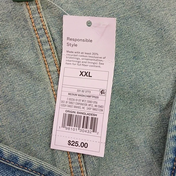 NWT Wild Fable | blue jeans vest XXL - Picture 5 of 6